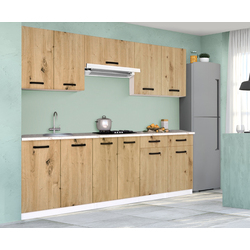 Set de bucatarie cu electrocasnice Samanta Exclusive 4 2.2m White/Artisan Oak + Wolser WL- F 6400 EN Inox + Tornado Solano 860 (60) IX LED Inox Thumb