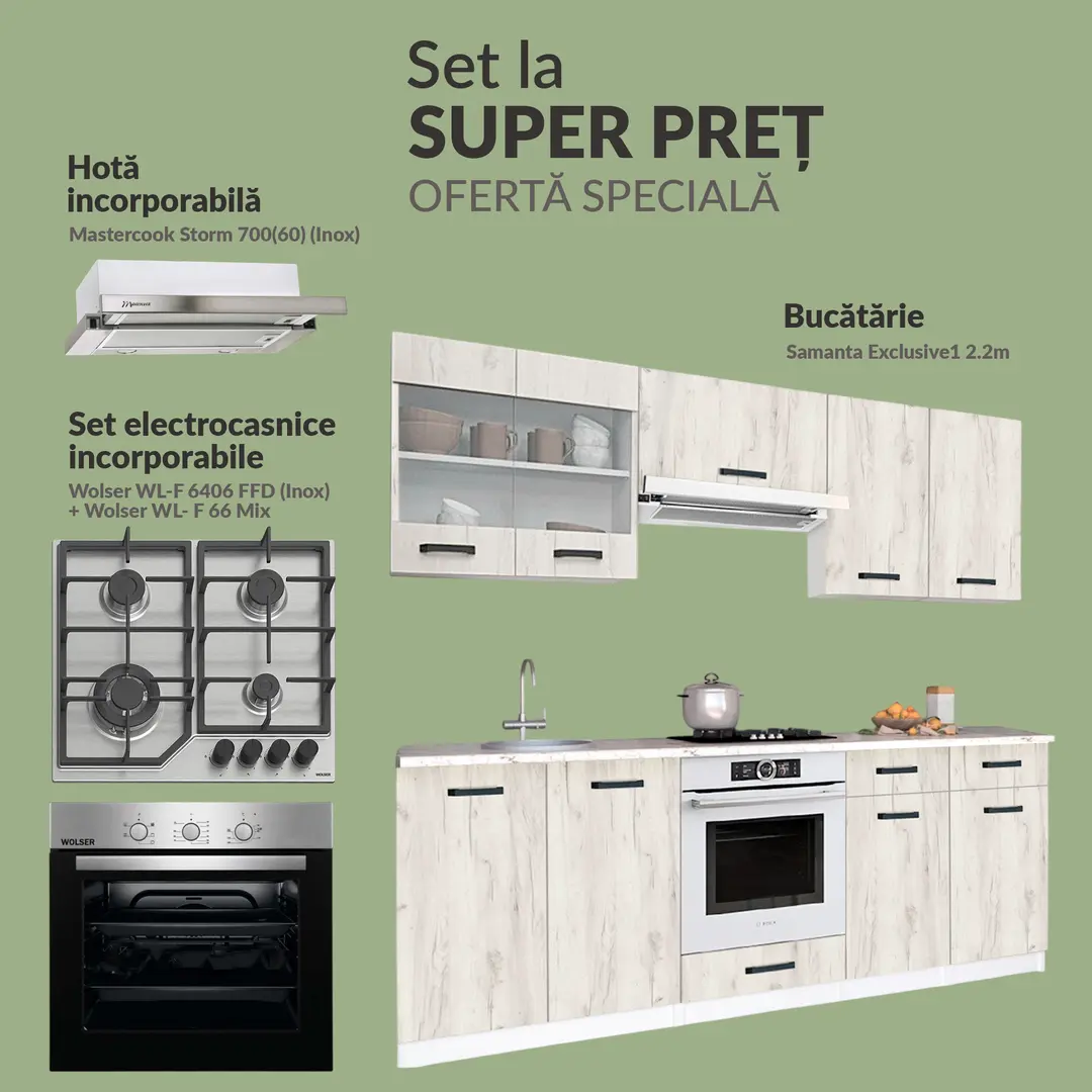 Set de bucatarie cu electrocasnice Samanta Exclusive1 2.2m Full Pack 1
