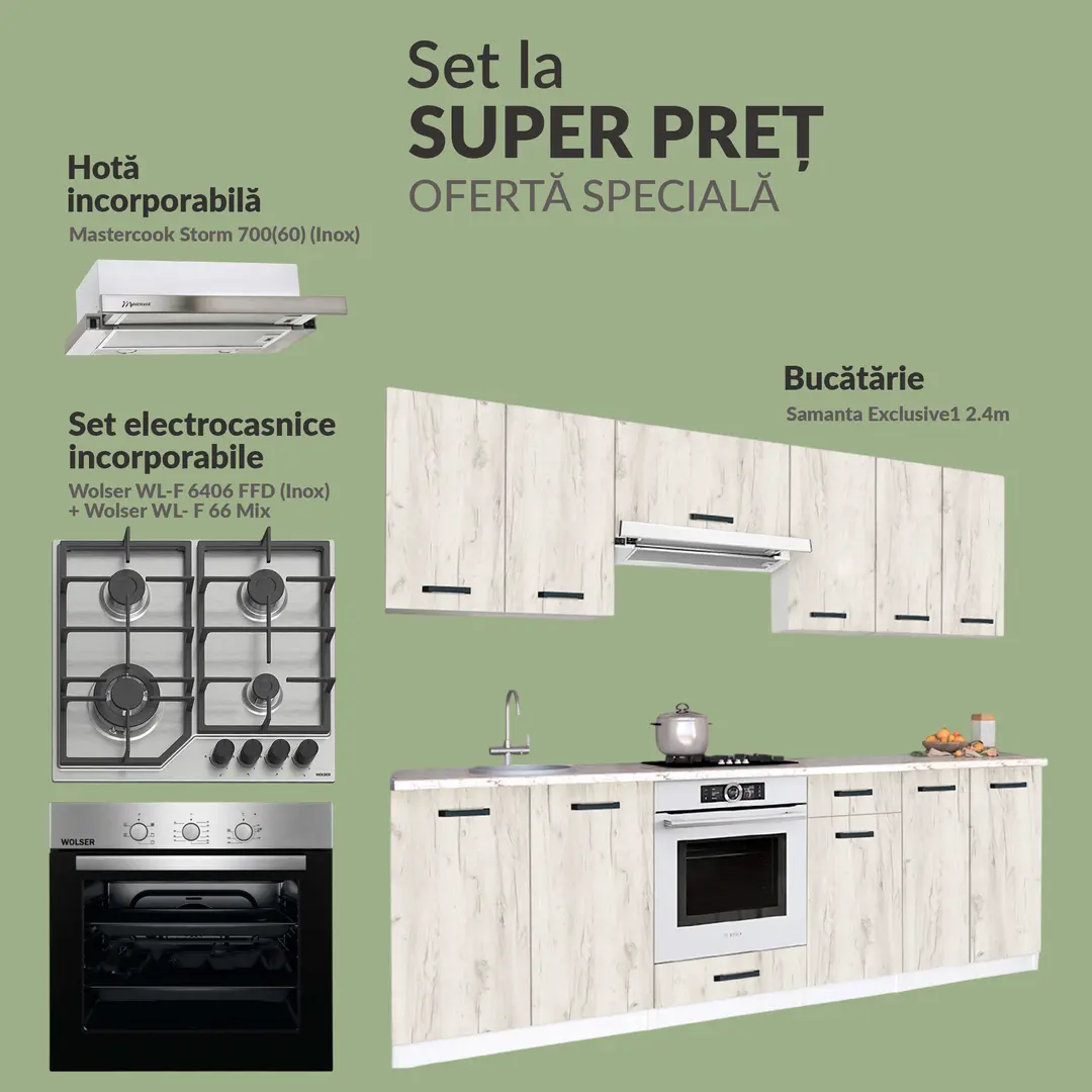 Set de bucatarie cu electrocasnice Samanta Exclusive1 2.4m Full Pack 1