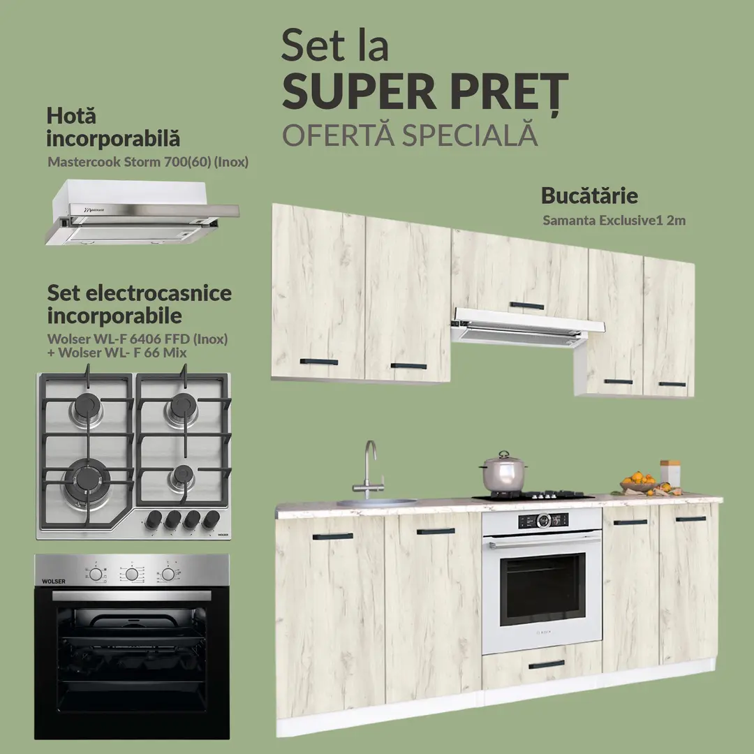 Set de bucatarie cu electrocasnice Samanta Exclusive1 2m Full Pack 1