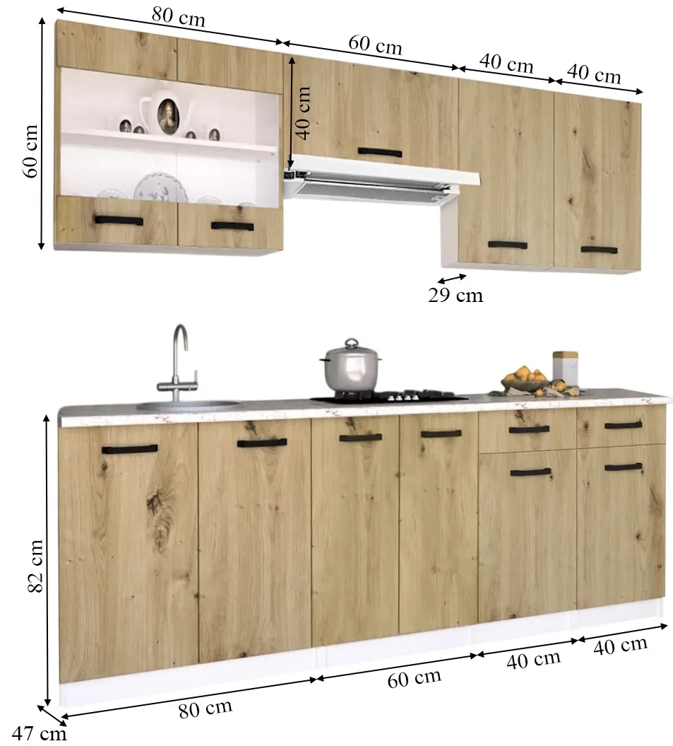 Set de bucatarie cu electrocasnice Samanta Exclusive2 2.2m Base Pack 2 - 4
