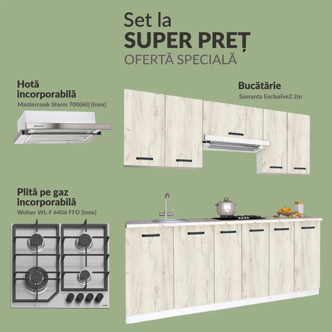 Set de bucatarie cu electrocasnice Samanta Exclusive2 2m Base Pack 1