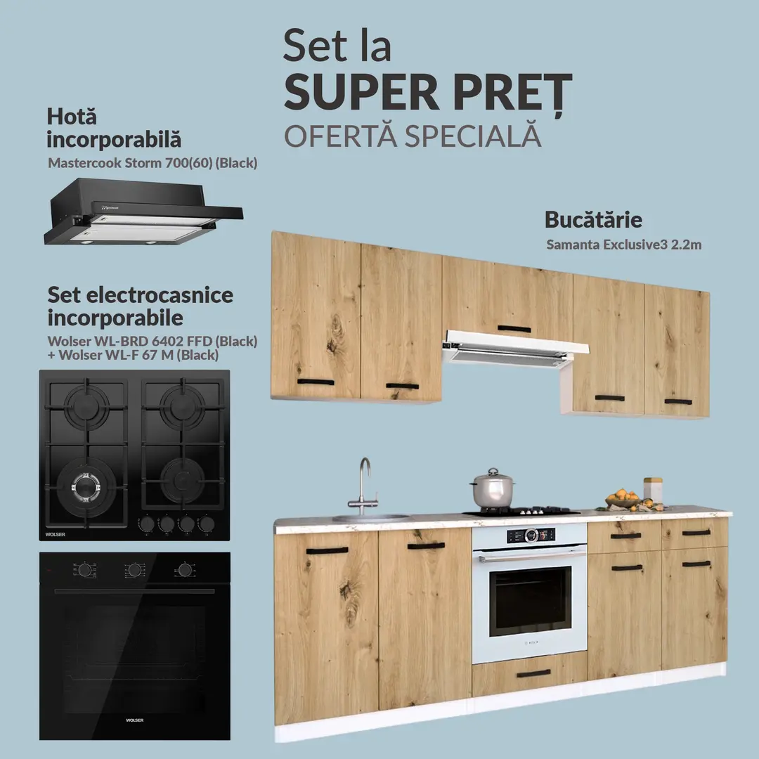 Set de bucatarie cu electrocasnice Samanta Exclusive3 2.2m Full Pack 2