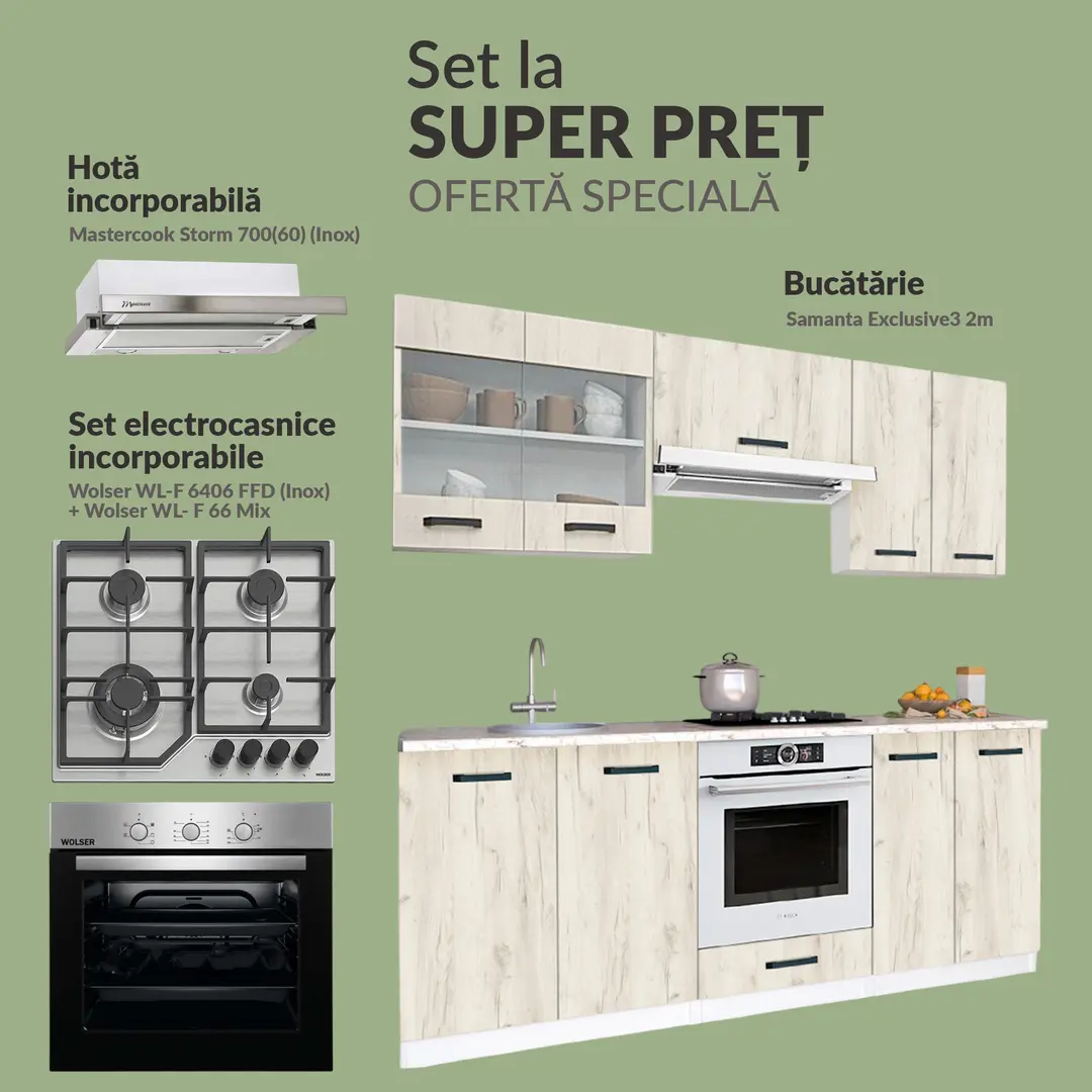 Set de bucatarie cu electrocasnice Samanta Exclusive3 2m Full Pack 1