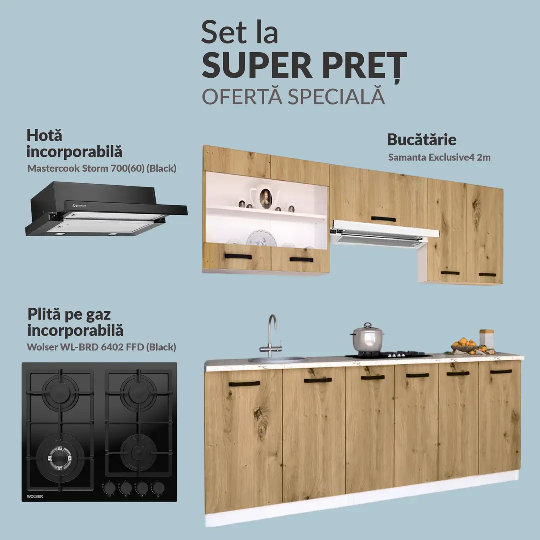 Set de bucatarie cu electrocasnice Samanta Exclusive4 2m Base Pack 2
