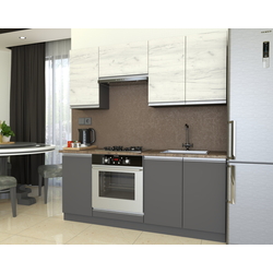 Комплект кухни с бытовой техникой Yasen Madera 1.8m White Craft Oak/Graphite Grey + Darko S3 GR + LX-410 BF Grey/Inox + Wolser WL-F 60 Slim Inox Thumb