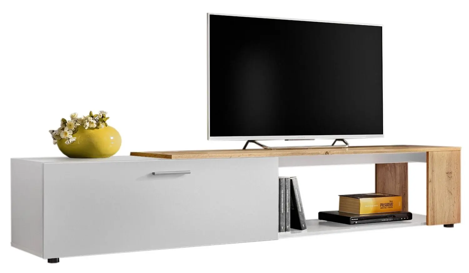 Set mobila ASM Maze II WWT MZ2 31 White Matt/Wotan Oak + Fabulous Delhi 3-locuri 06-003 Cappuccino + Halmar Aura White - 14