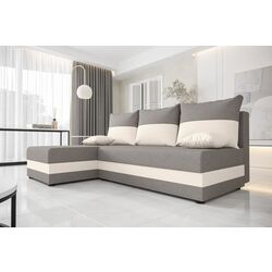 Set mobila Belini Imperium IMP 8/5/W/WDWDWW/0/0 2.5m White High Gloss/Wotan Oak + Space Meble Hewlet Sawana 21/Sawana 01 Gray/Ecru + Halmar Mariffa White/Black Thumb