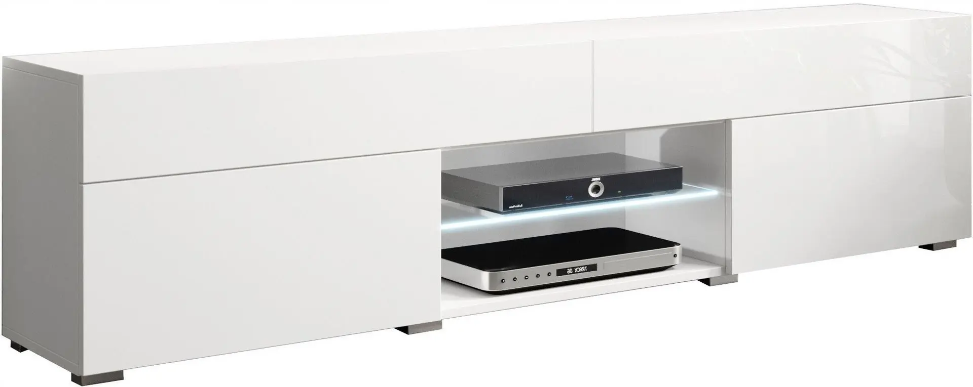 Set mobila Bratex Carrera 180 White/White Gloss + Modern Soft Alaska 10 Dark Gray + Halmar Azzura-S Natural/Gray