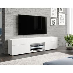 Set mobila Bratex Carrera 180 White/White Gloss + Modern Soft Alaska 10 Dark Gray + Halmar Azzura-S Natural/Gray Thumb