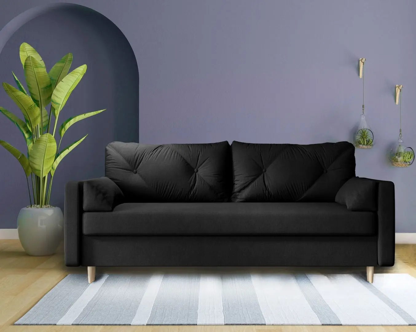 Set mobila Bratex D180 Black/Black Graphite + Space Meble Astra Cosmic 100 Black + Signal Amaro Black Marble/Black