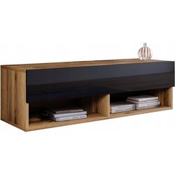 Set mobila Bratex Lowboard A 100 Wotan Oak/Black Gloss + Modern Aqua Alaska Wild Mustang Dark Brown + Prosperplast Clubo Anthracite Thumb