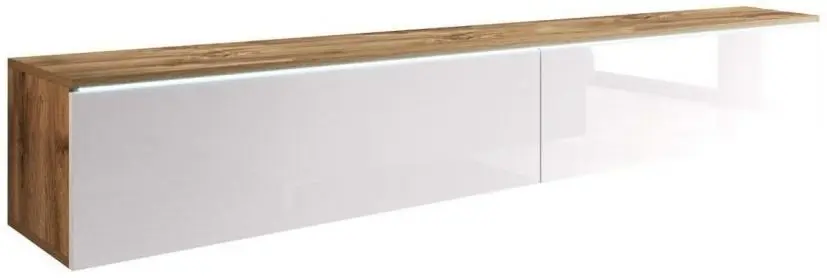 Комплект мебели Bratex Lowboard D 180 Wotan Oak/White Gloss + Fabulous Mese 3-местный 67-100 Beige + Halmar Aura White - 16