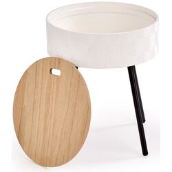 Комплект мебели Bratex Lowboard D 180 Wotan Oak/White Gloss + Fabulous Mese 3-местный 67-100 Beige + Halmar Aura White Thumb