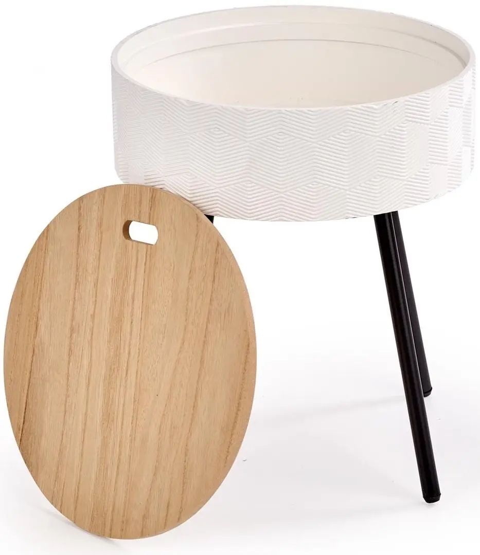 Комплект мебели Bratex Lowboard D 180 Wotan Oak/White Gloss + Fabulous Mese 3-местный 67-100 Beige + Halmar Aura White - 5