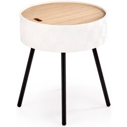 Комплект мебели Bratex Lowboard D 180 Wotan Oak/White Gloss + Fabulous Mese 3-местный 67-100 Beige + Halmar Aura White Thumb
