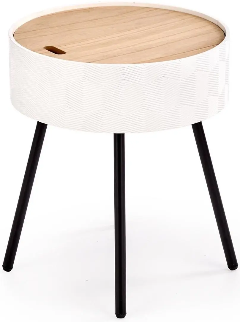 Комплект мебели Bratex Lowboard D 180 Wotan Oak/White Gloss + Fabulous Mese 3-местный 67-100 Beige + Halmar Aura White - 4