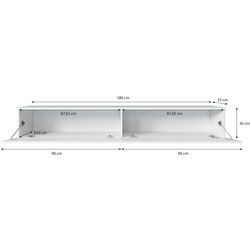 Комплект мебели Bratex Lowboard D 180 Wotan Oak/White Gloss + Fabulous Mese 3-местный 67-100 Beige + Halmar Aura White Thumb