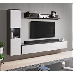 Set mobila Bratex Paris Matera/White Gloss + Fabulous Oasis 51-002 Gray Light + Halmar Mariffa White/Black Thumb