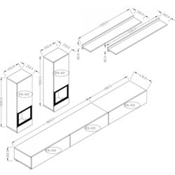 Set mobila Helvetia Baros №10 2.7м White/White Gloss + Modern Leader Alaska 10 Total Eclipse Dark Grey + Signal Muna Transparent/Chrome Thumb