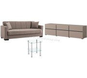 Комплект мебели Helvetia Cross 3D3S Congo/Black + Fabulous Marbella 3-местный 06-002 Brown Light + Halmar Canaria Transparent