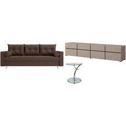 Set mobila Helvetia Cross 4D4S Congo/Black + Space Meble Skandi Cosmic 800 Brown + Signal Muna Transparent/Chrome