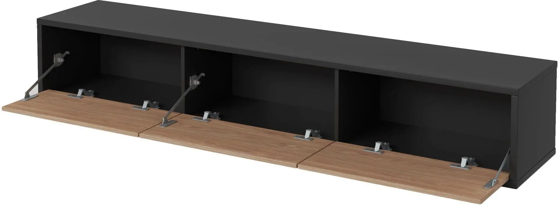 Комплект мебели Helvetia Frida 180 Oak/Anthracite + Space Meble Dakar L Mikrofaza 1024/D511 Gray/White + Costway NP11164 Black