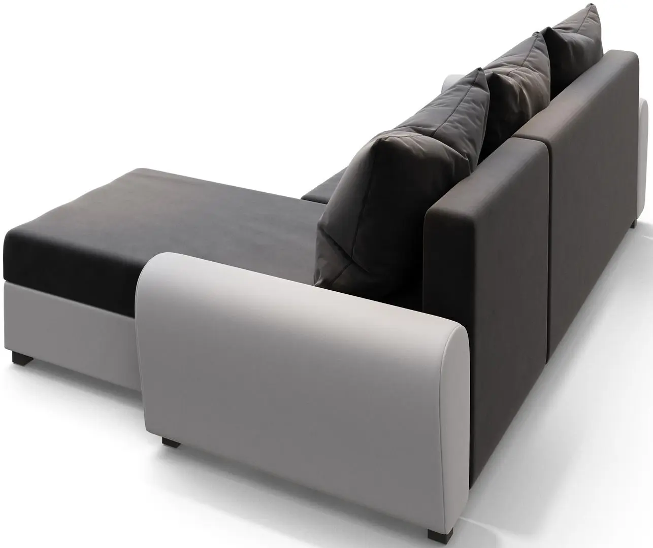 Комплект мебели Helvetia Frida 180 Oak/Anthracite + Space Meble Dakar L Mikrofaza 1024/D511 Gray/White + Costway NP11164 Black