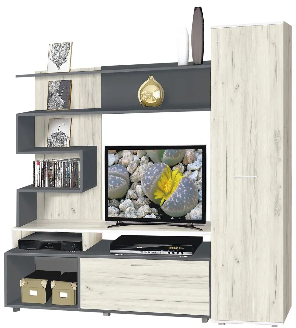Комплект мебели Modern Bari Anthracite/Craft Oak White + Platan Magda 96 White/Graphite + Halmar Medea Sonoma Oak/White - 2