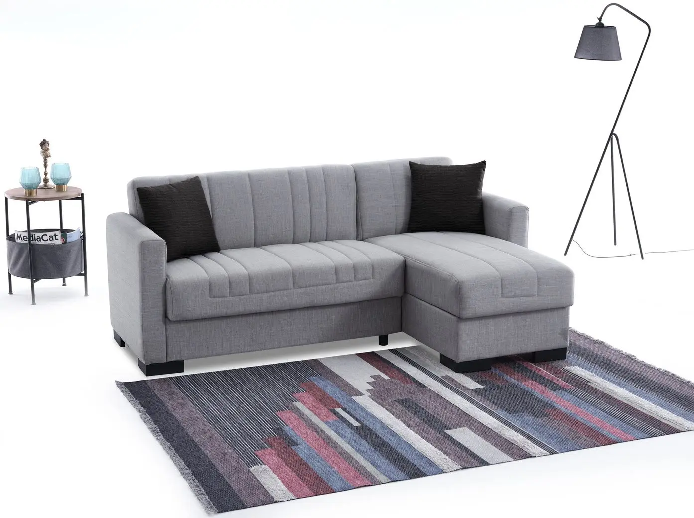 Set mobila Smad Luxi (White Gloss/Gray Light)