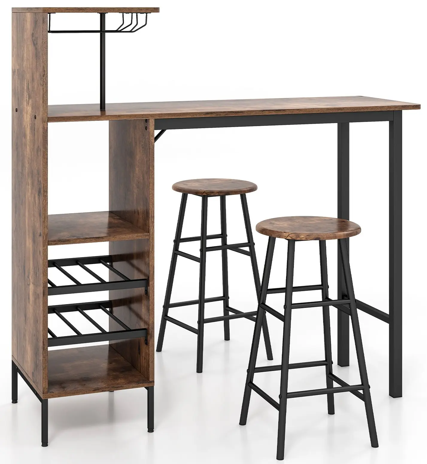 Set masa scaune Costway JV10669CF (Dark Brown)