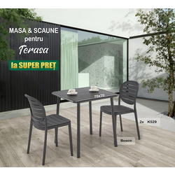 Комплект мебели для террасы Halmar Bosco 70x70 + K529 1+2 (Black)
