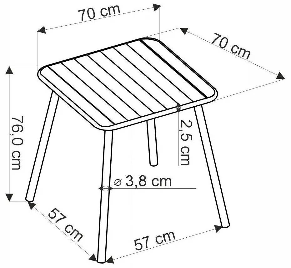 Set mobilier pentru terasa Halmar Bosco 70x70 + K529 1+2 (Black)
