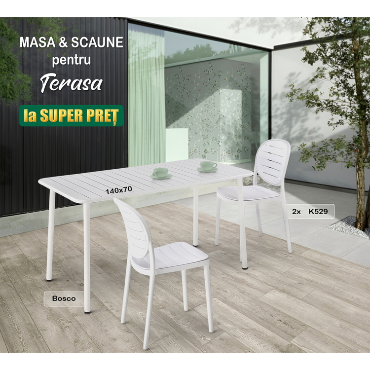 Set mobilier pentru terasa Halmar Bosco + K529 1+2 (White)