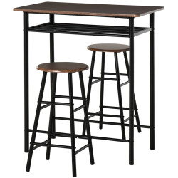 Set mobilier de bar Homcom 835-297BK (Black/Oak) Thumb