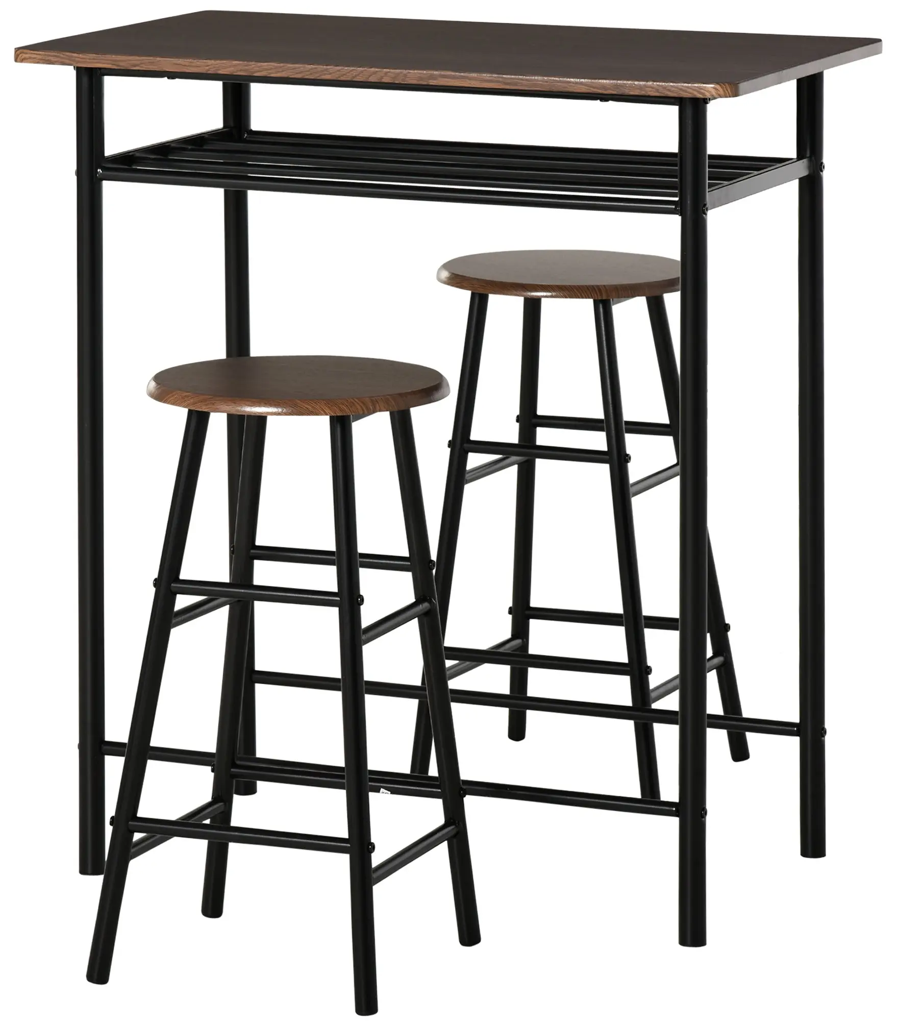 Set mobilier de bar Homcom 835-297BK (Black/Oak) - 2