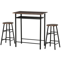 Set mobilier de bar Homcom 835-297BK (Black/Oak) Thumb