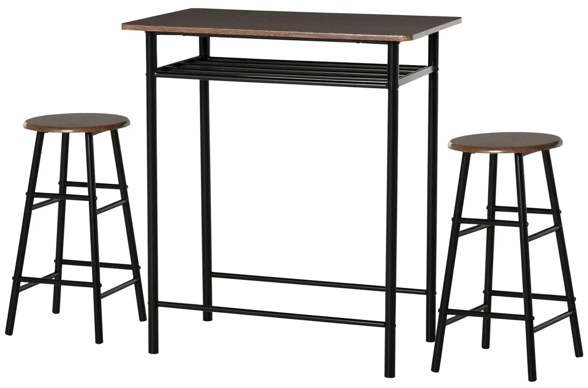 Set mobilier de bar Homcom 835-297BK (Black/Oak) - 3