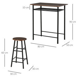 Set mobilier de bar Homcom 835-297BK (Black/Oak) Thumb