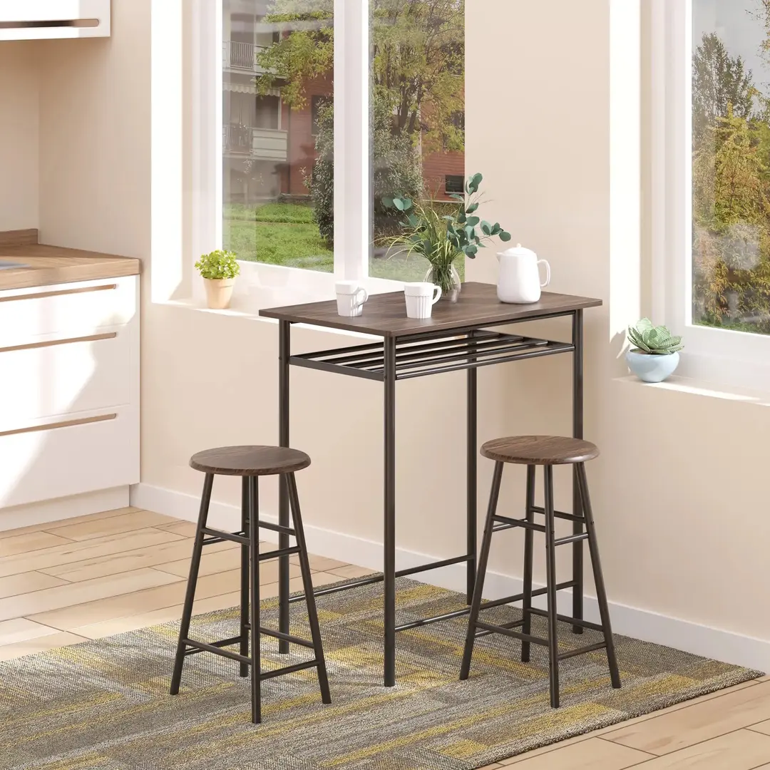 Set mobilier de bar Homcom 835-297BK (Black/Oak)