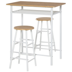 Set mobilier de bar Homcom 835-297WT (White) Thumb