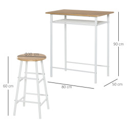 Set mobilier de bar Homcom 835-297WT (White) Thumb