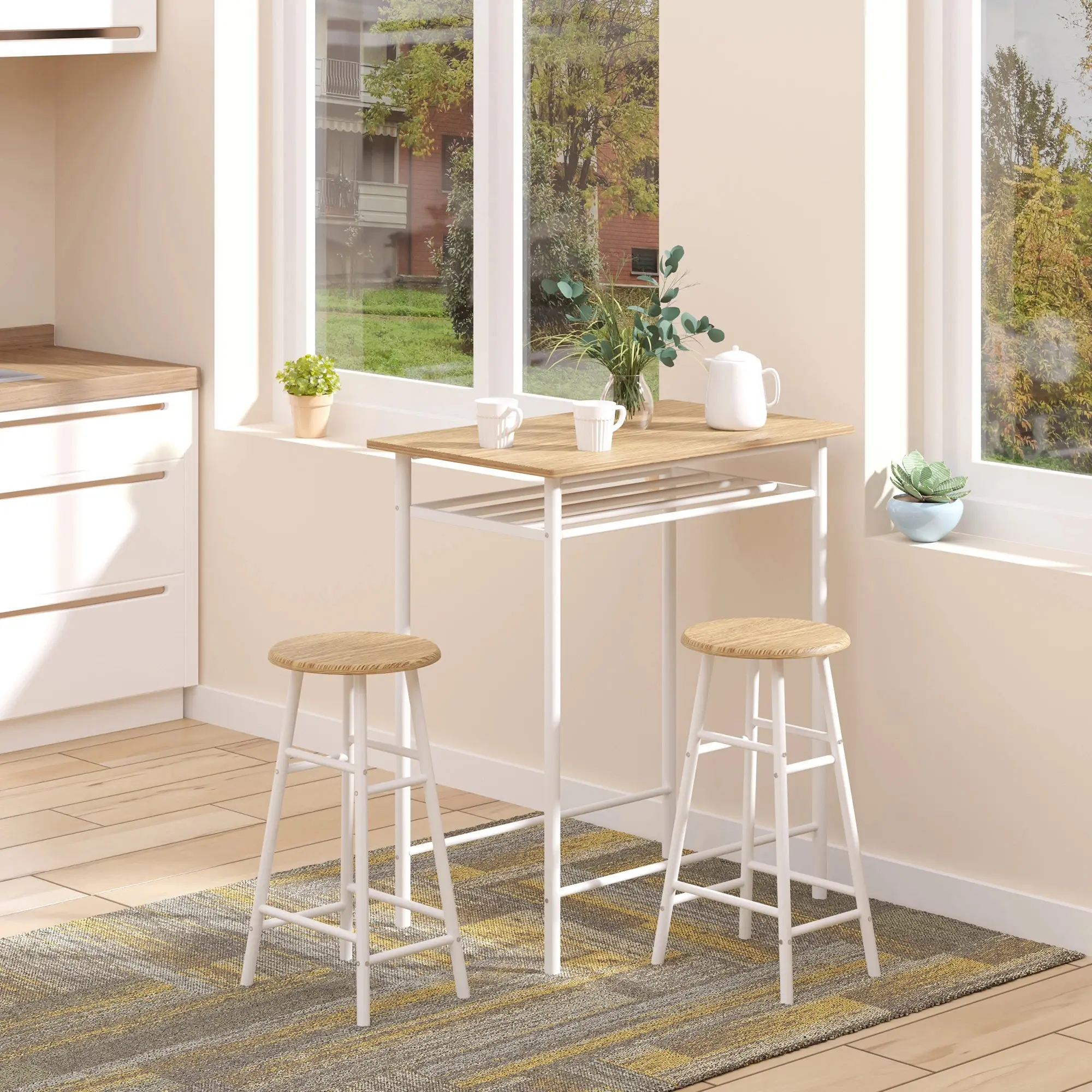 Set mobilier de bar Homcom 835-297WT (White) - 5