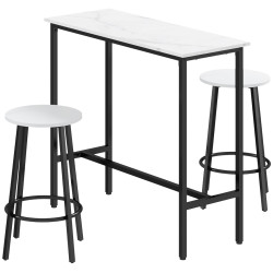Set mobilier de bar Homcom 835-943V01WT (White/Black) Thumb