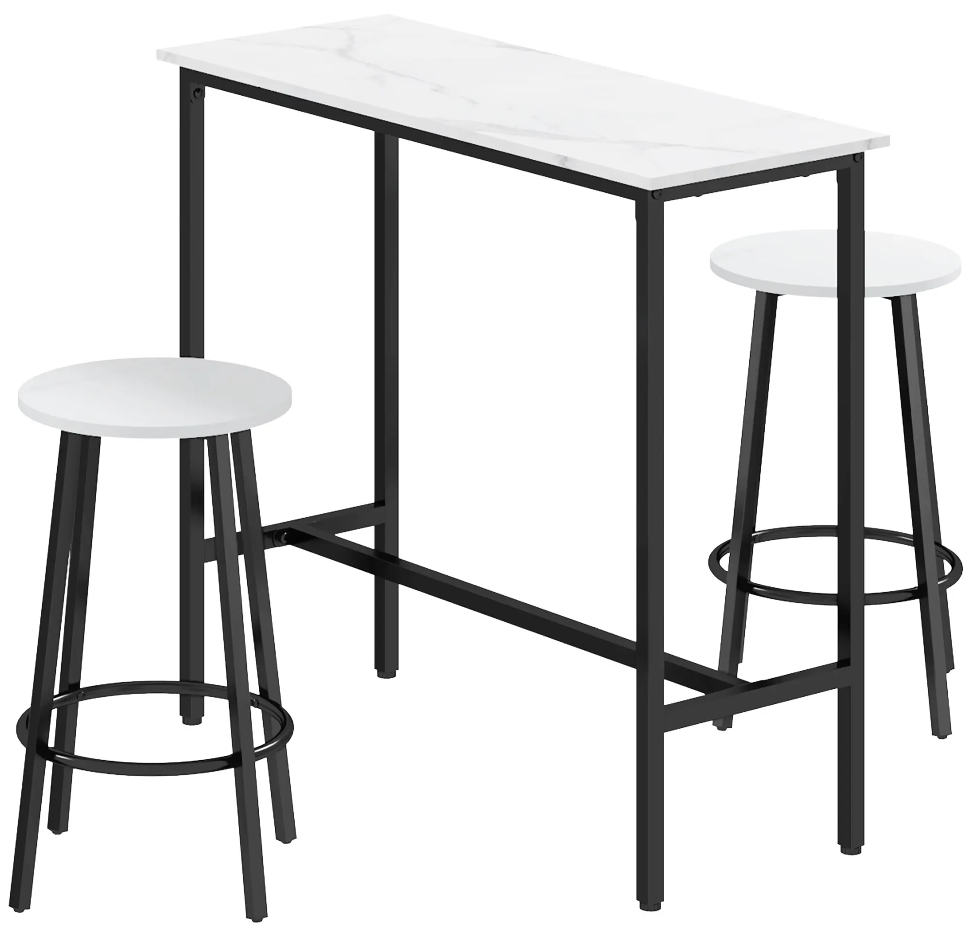 Set mobilier de bar Homcom 835-943V01WT (White/Black) - 2
