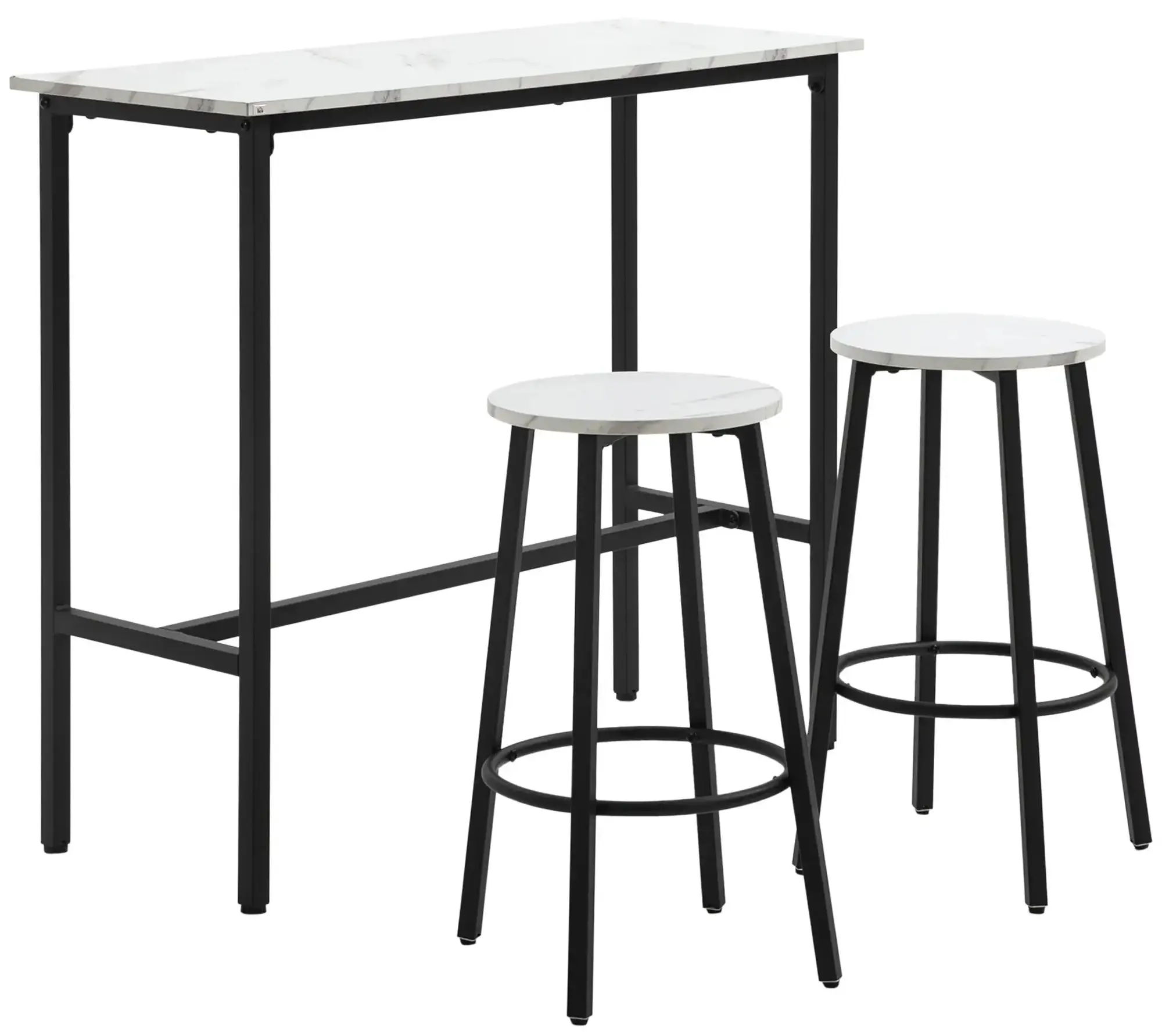 Set mobilier de bar Homcom 835-943V01WT (White/Black) - 3