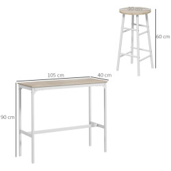 Set mobilier de bar Homcom 83A-048V80AK (Oak/White) Thumb