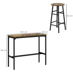 Set mobilier de bar Homcom 83A-048V81RB (Rustic Brown) Thumb