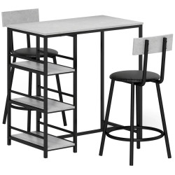 Set mobilier de bar Homcom 83A-217V00LG (Light Grey/Black) Thumb