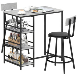 Set mobilier de bar Homcom 83A-217V00LG (Light Grey/Black) Thumb